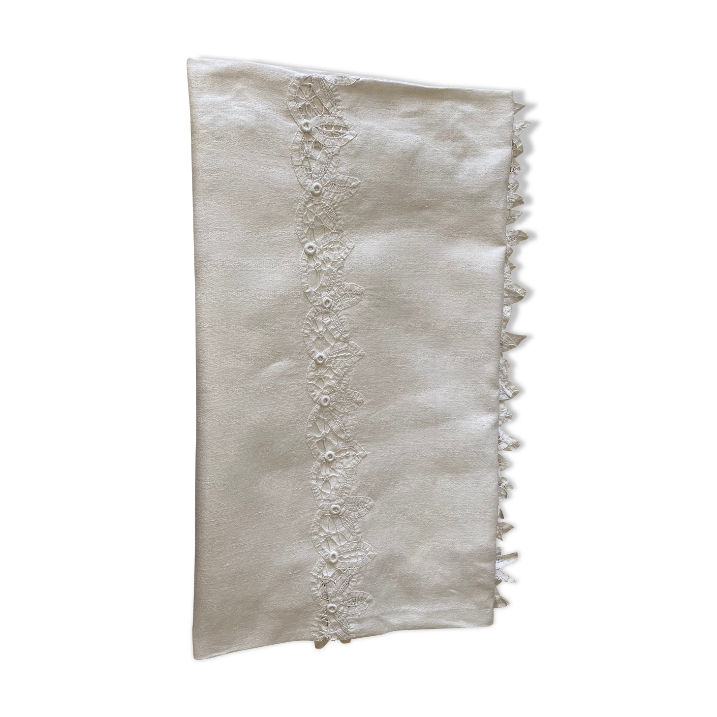 Linen tablecloth hand embroidery monogram an