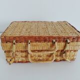 Vintage wicker suitcase