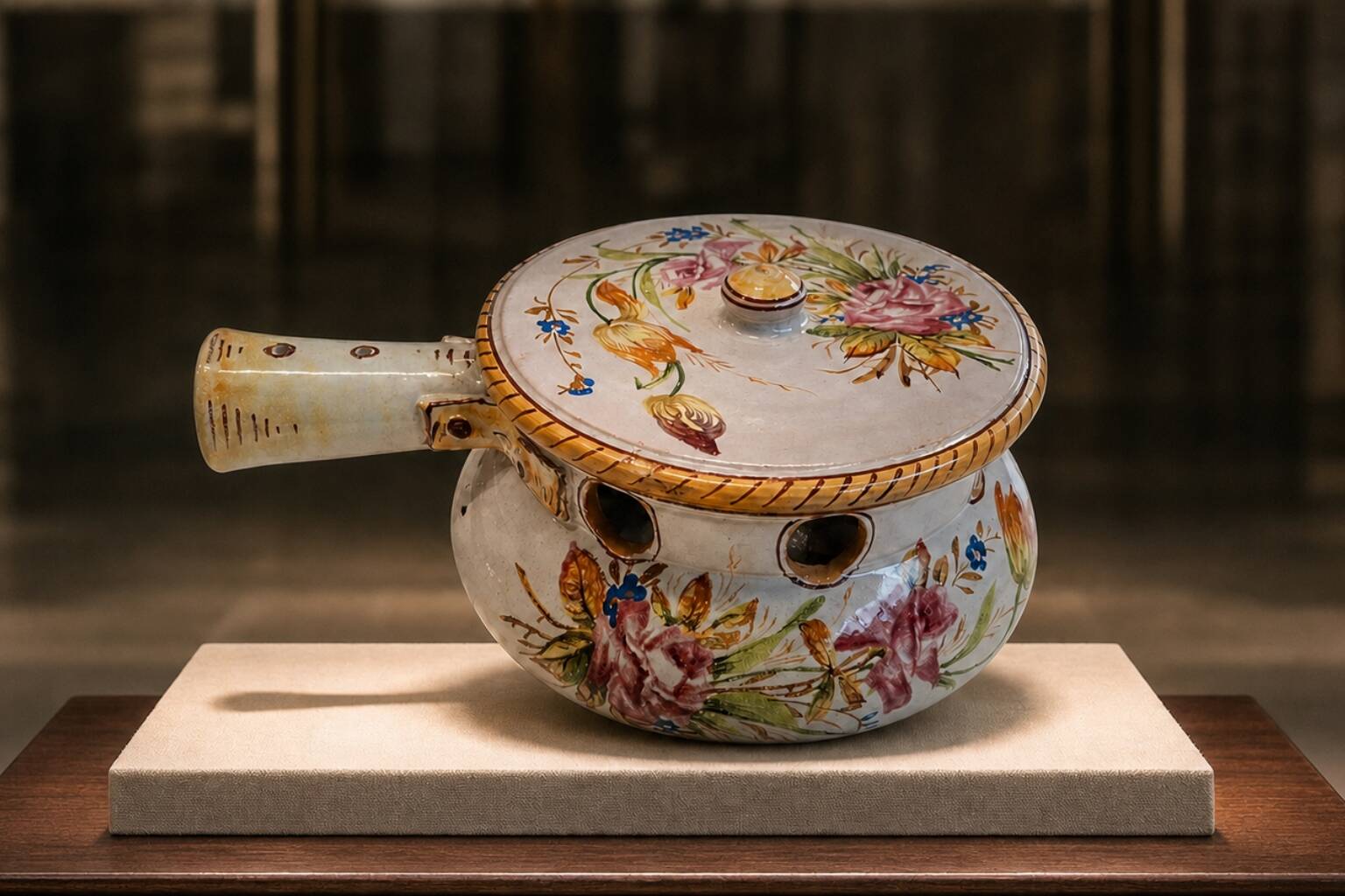 Scaldino in Ceramica Dipinto a Mano – Stile Deruta – Vintage da Collezione