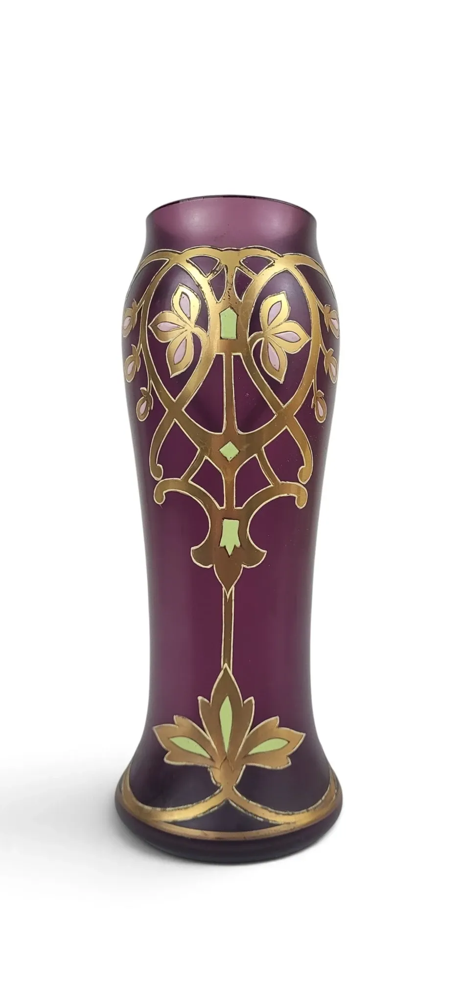 Art Nouveau vase in enamelled glass, Bohemia, 1900-1910