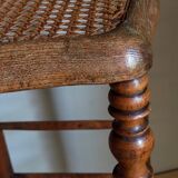 Tabouret ancien cannage et bois tourné