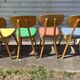 Suite 5 chaises bistrot chêne claire vernis (baumann) pied compas