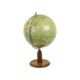 Vintage globe with compass on oak base from the 1940s