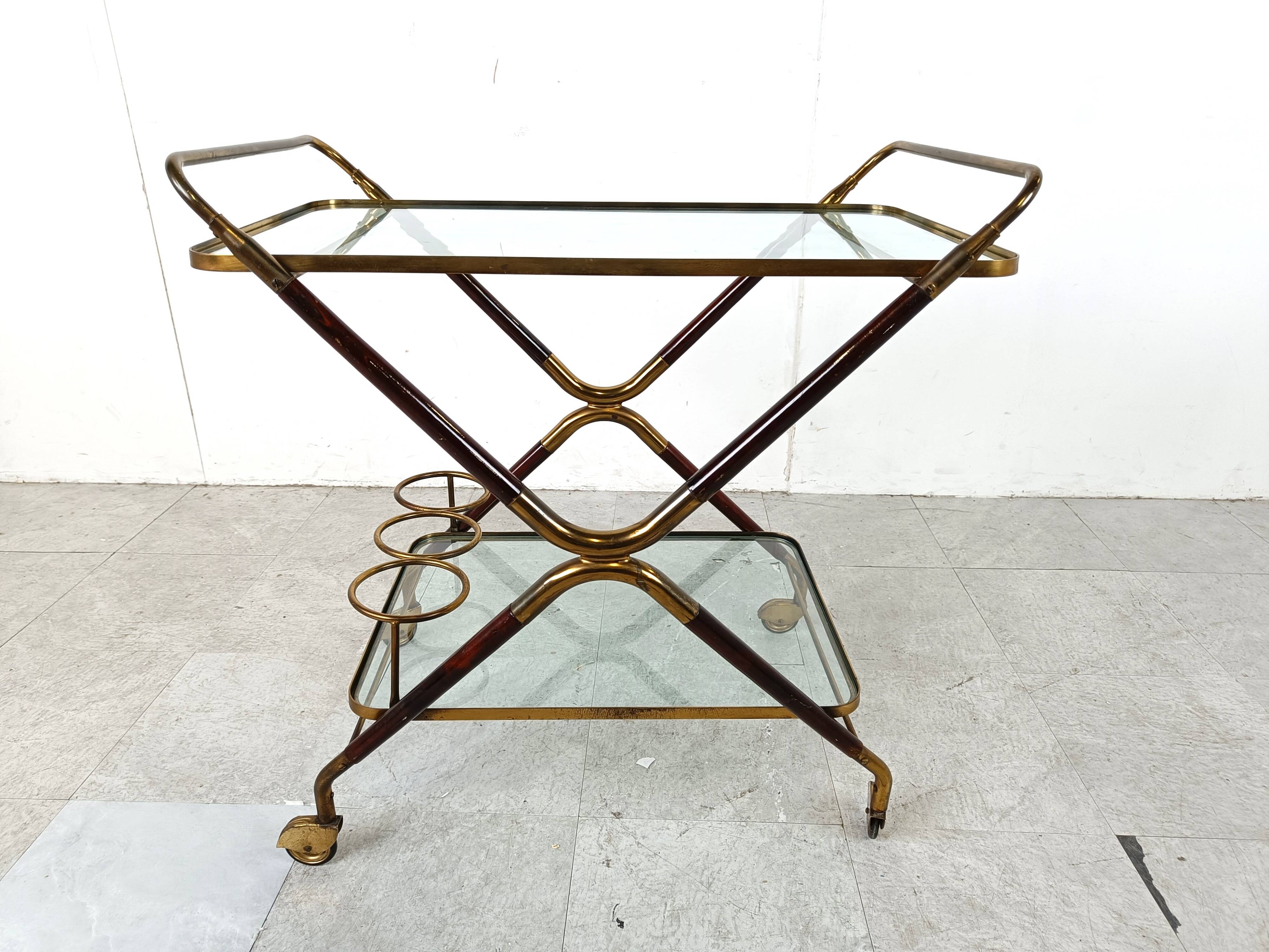 Vintage italian serving trolley style Cesare Lacca, 1950s