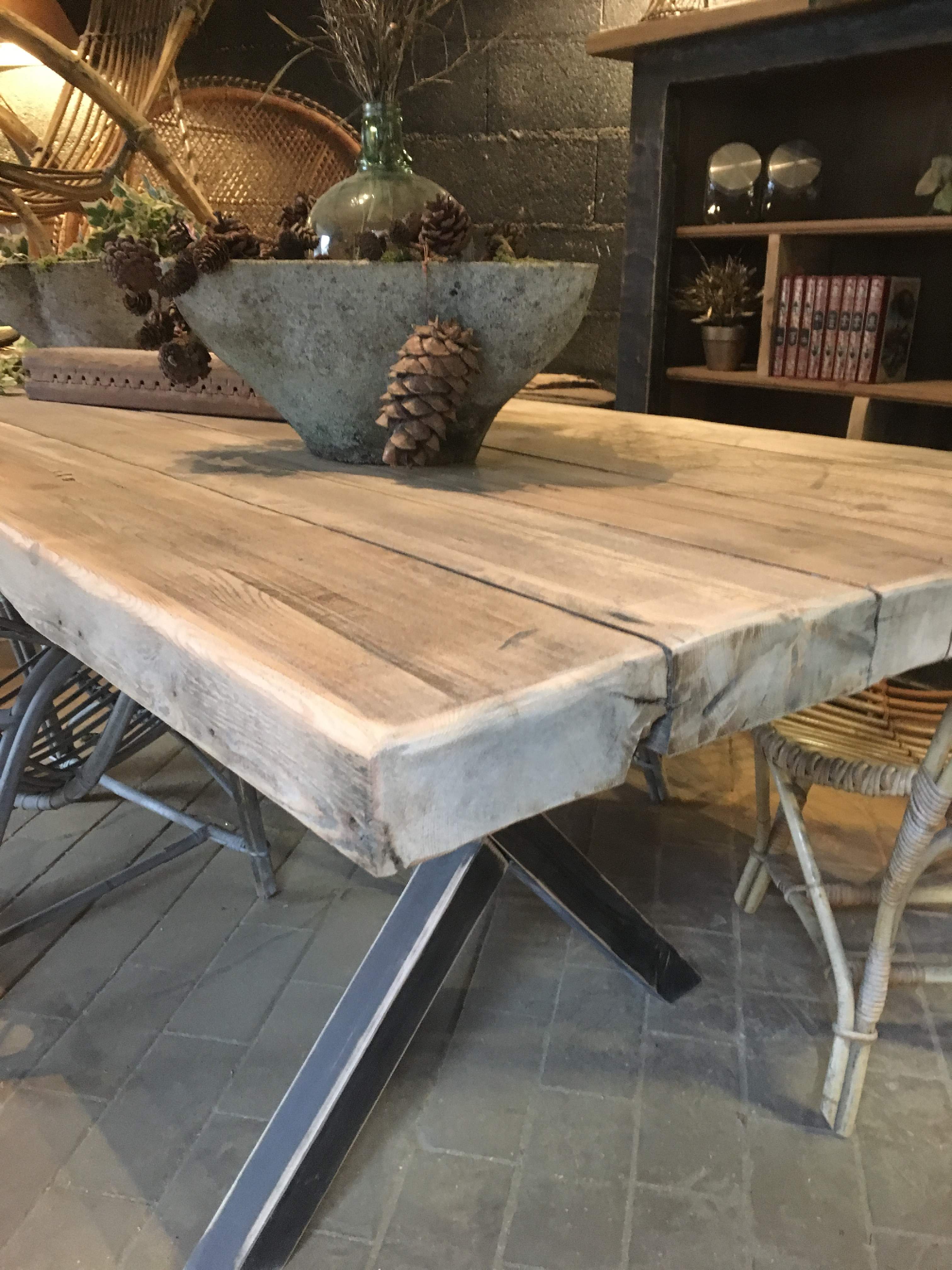 Large artisanal solid wood table