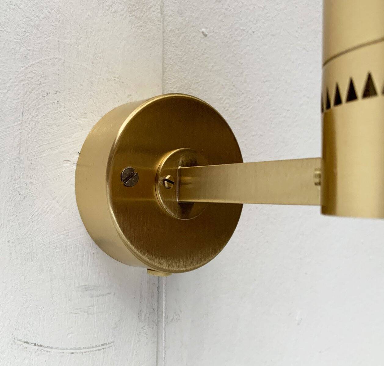 Swedish brass wall sconces from the mid-century by Hans-Agne Jakobsson for Hans-Agne Jakobsson Ab, Markaryd, 1960s, set of 2.