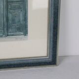 Watercolor 'The Bookstore' by Jean Desse, 1991