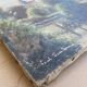 HST painting "Country part with bell tower" signed 19th century
