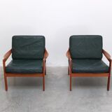 Danish pair of easy chairs by Illum Wikkelsø for Niels Eilersen, 1960s