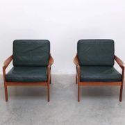 Paire de fauteuils danois par Illum Wikkelsø pour Niels Eilersen, années 1960.