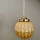 Vintage globe pendant light in pale yellow opaline