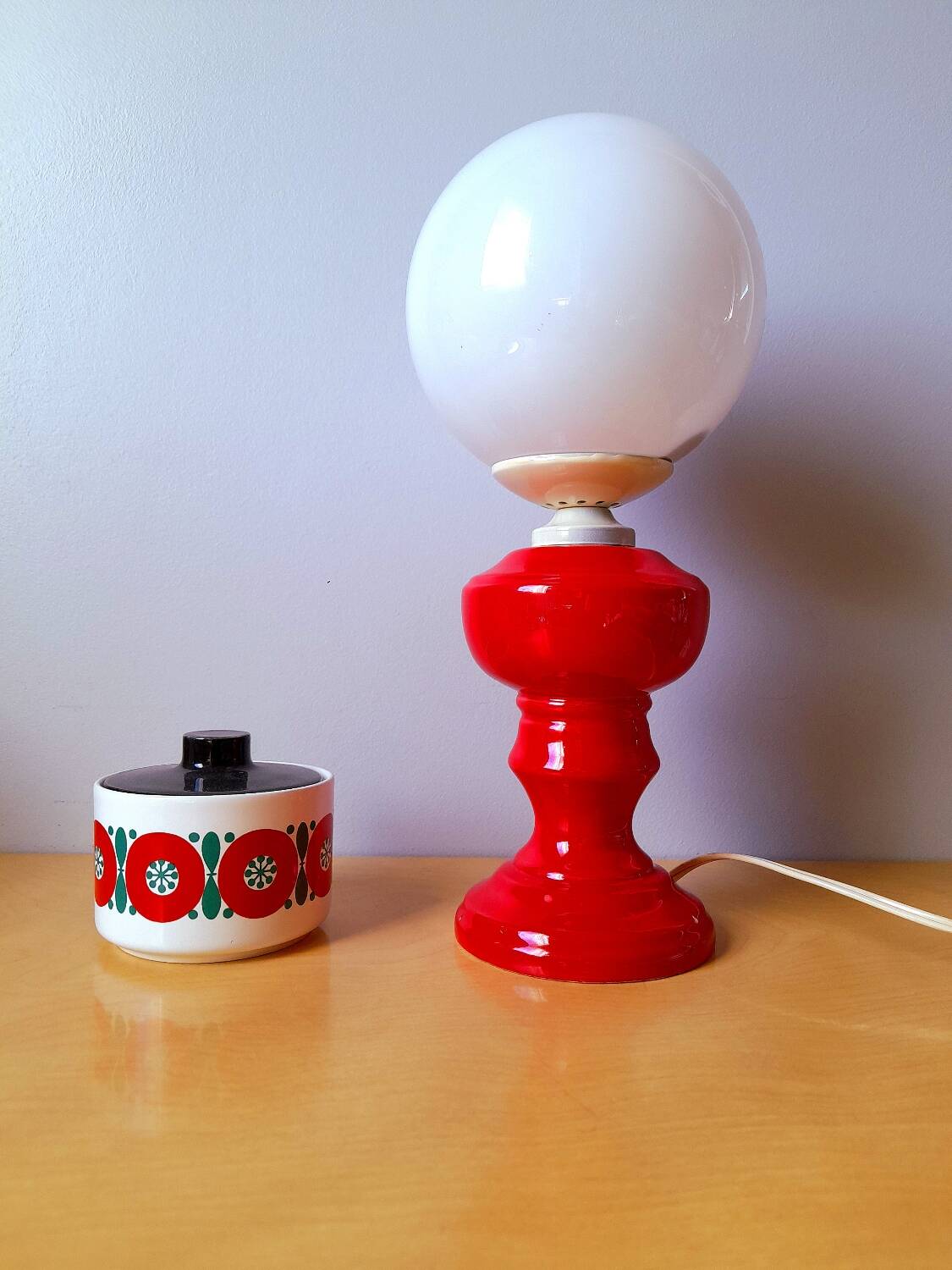 Ceramic and opaline lamp 1970.