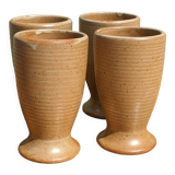 4 tasses Mazagrans en grès artisanal
