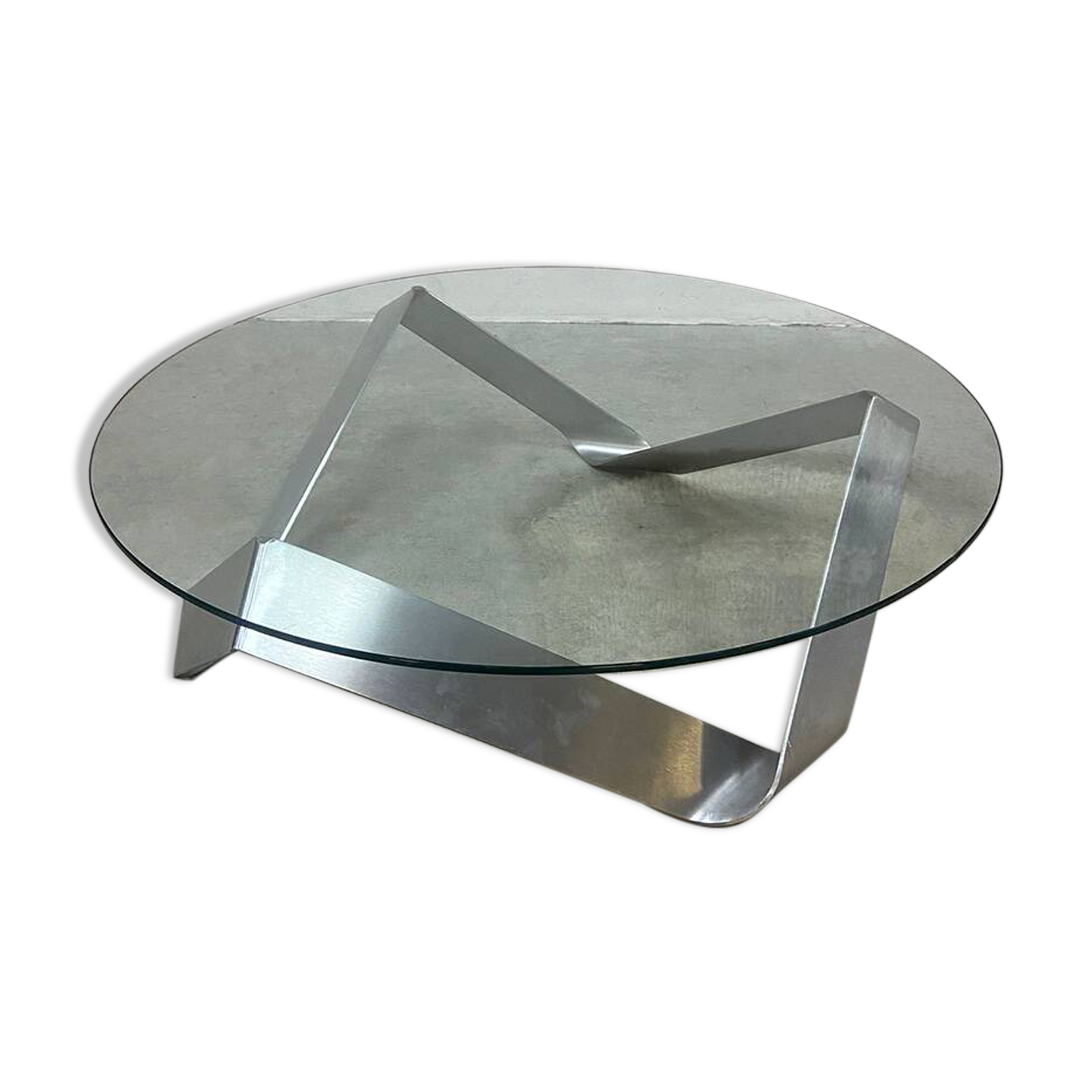 Vintage design glass coffee table Knut Hesterberg Ronald Schmitt 1970