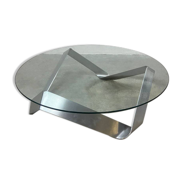 Vintage design glass coffee table Knut Hesterberg Ronald Schmitt 1970