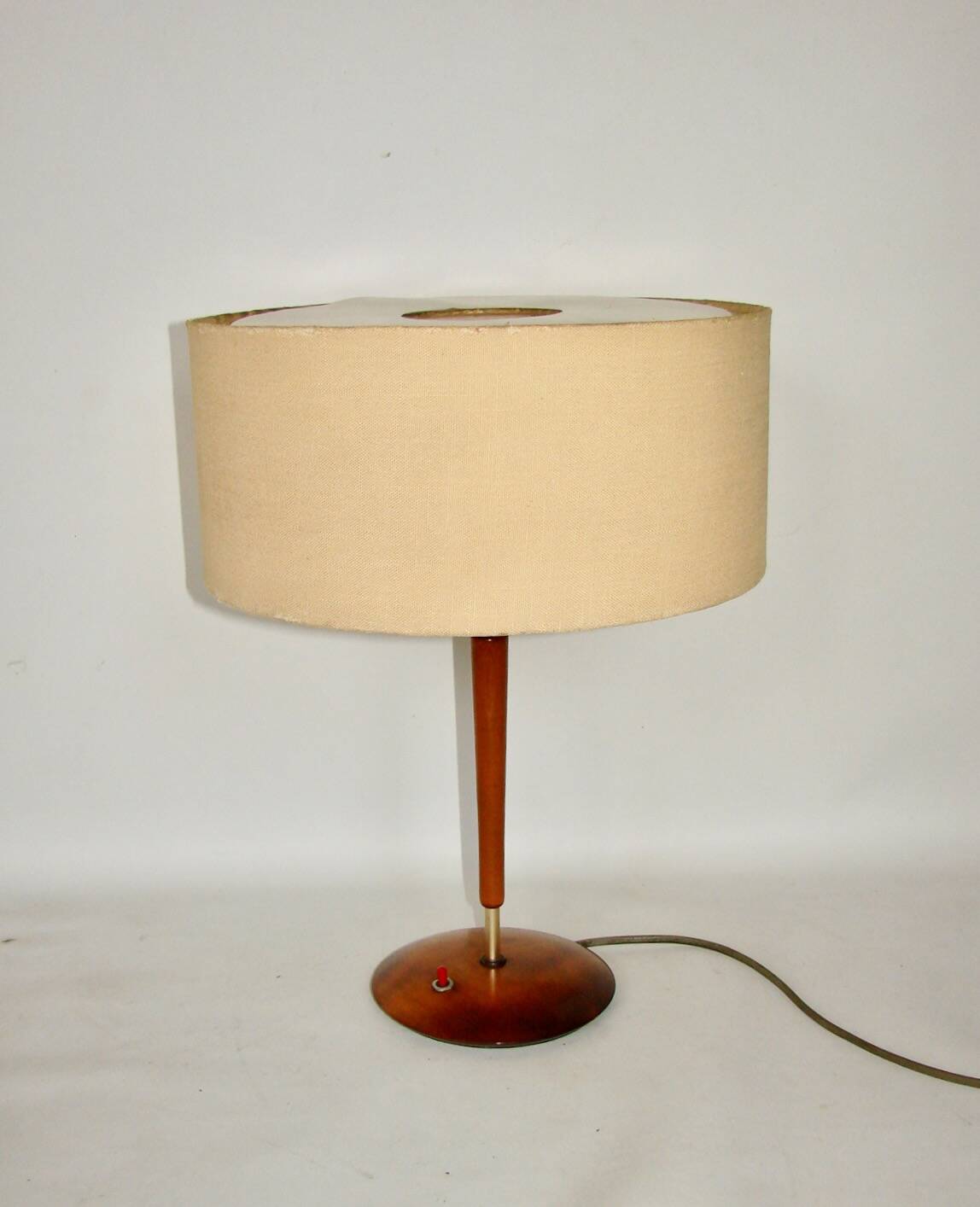 Lampe danoise vintage des années 60 – bois, métal, plastique