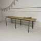 Vintage school/locker room bench in wood and steel