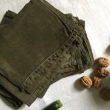 Set of six pure washed linen towels dyed persimmon