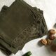 Set of six pure washed linen towels dyed persimmon