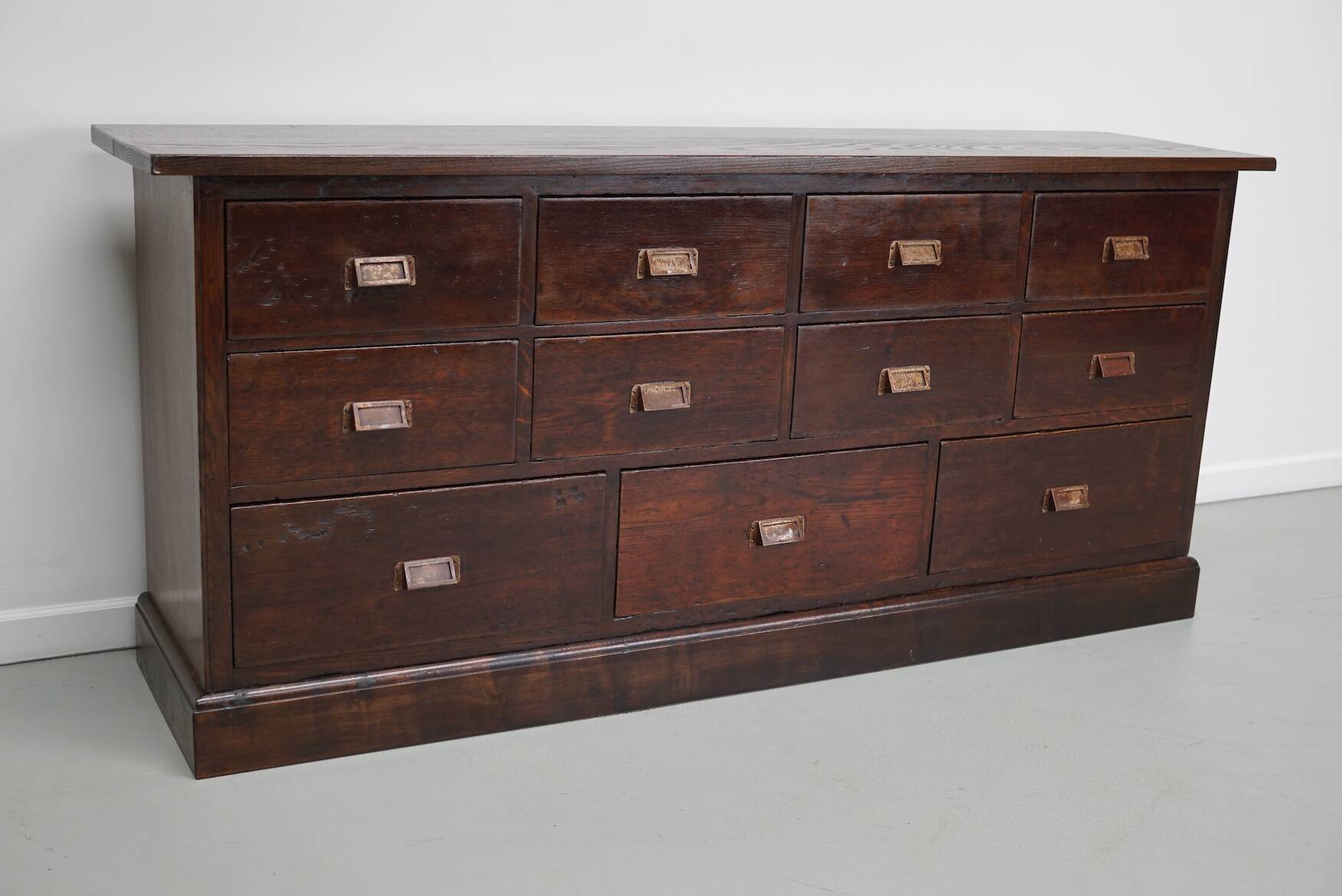 Vintage Dutch Oak Apothecary/Shop Cabinet, 1950s