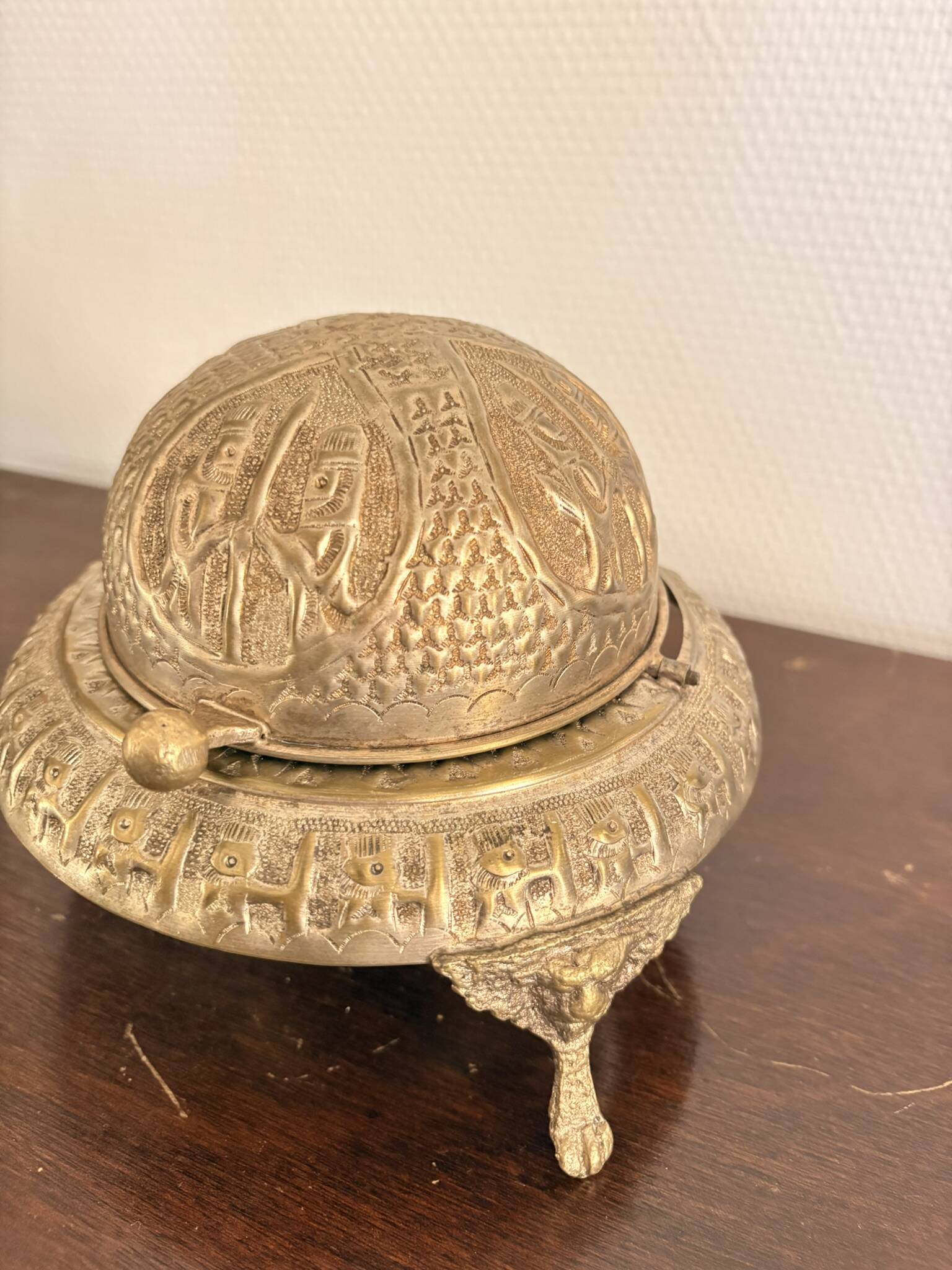 Ancien Plat Service Beurre Caviar Perse Persan Oriental