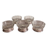 lot of 5 silver-plated metal fruit bowls in syrup made in Italy