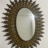 Énorme miroir Soleil en fer forgé années 50
