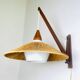 Wood And Sisal Wall Lamp By E.R. Nele For Temde Leuchten, Germany/Switzerland 1960S