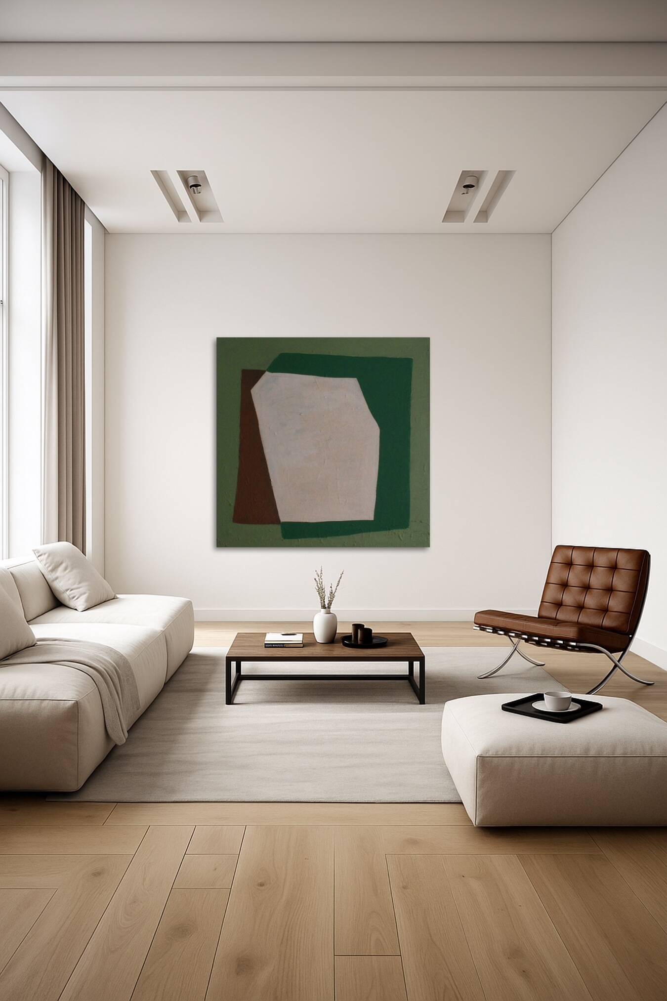 Abstrait carré "earthen harmony" signé Bodasca