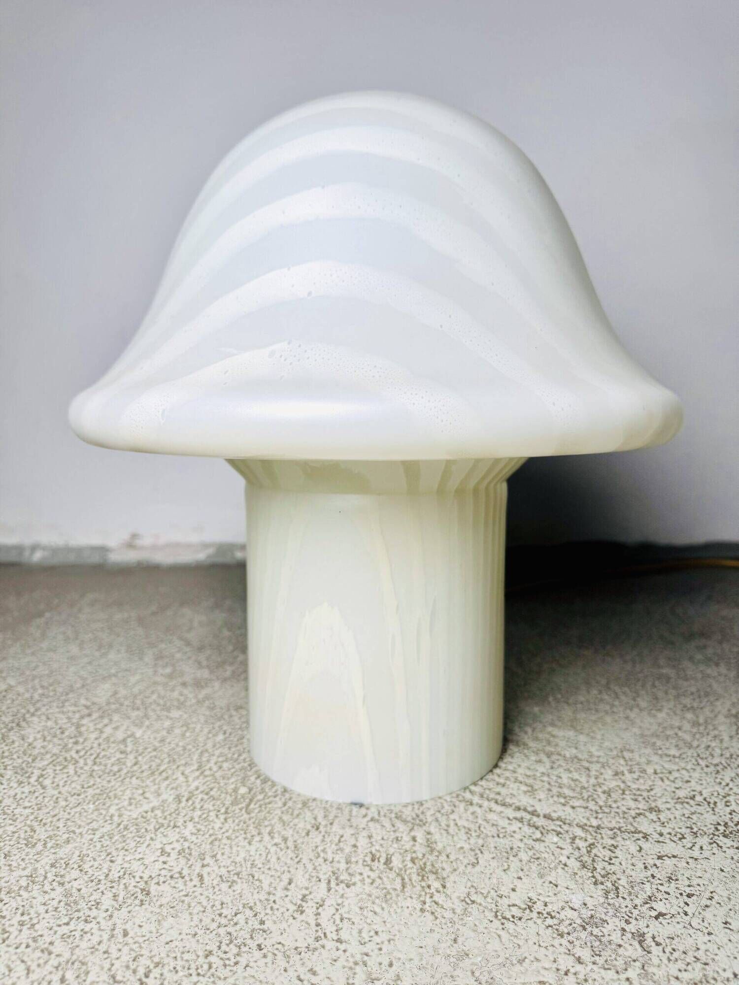 Large Model Glass Mushroom Table Lamp By Peill & Putzler, Germany 1960S