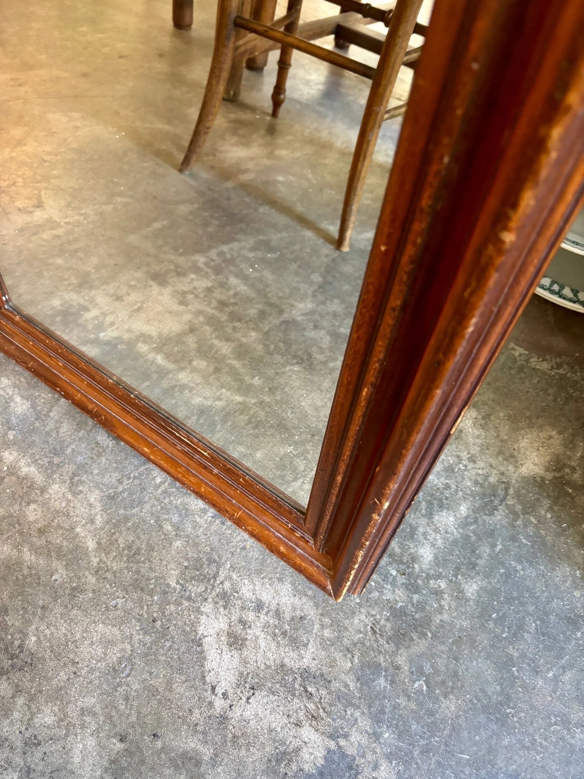 Rectangular mirror in dark wood 139 x 51 cm