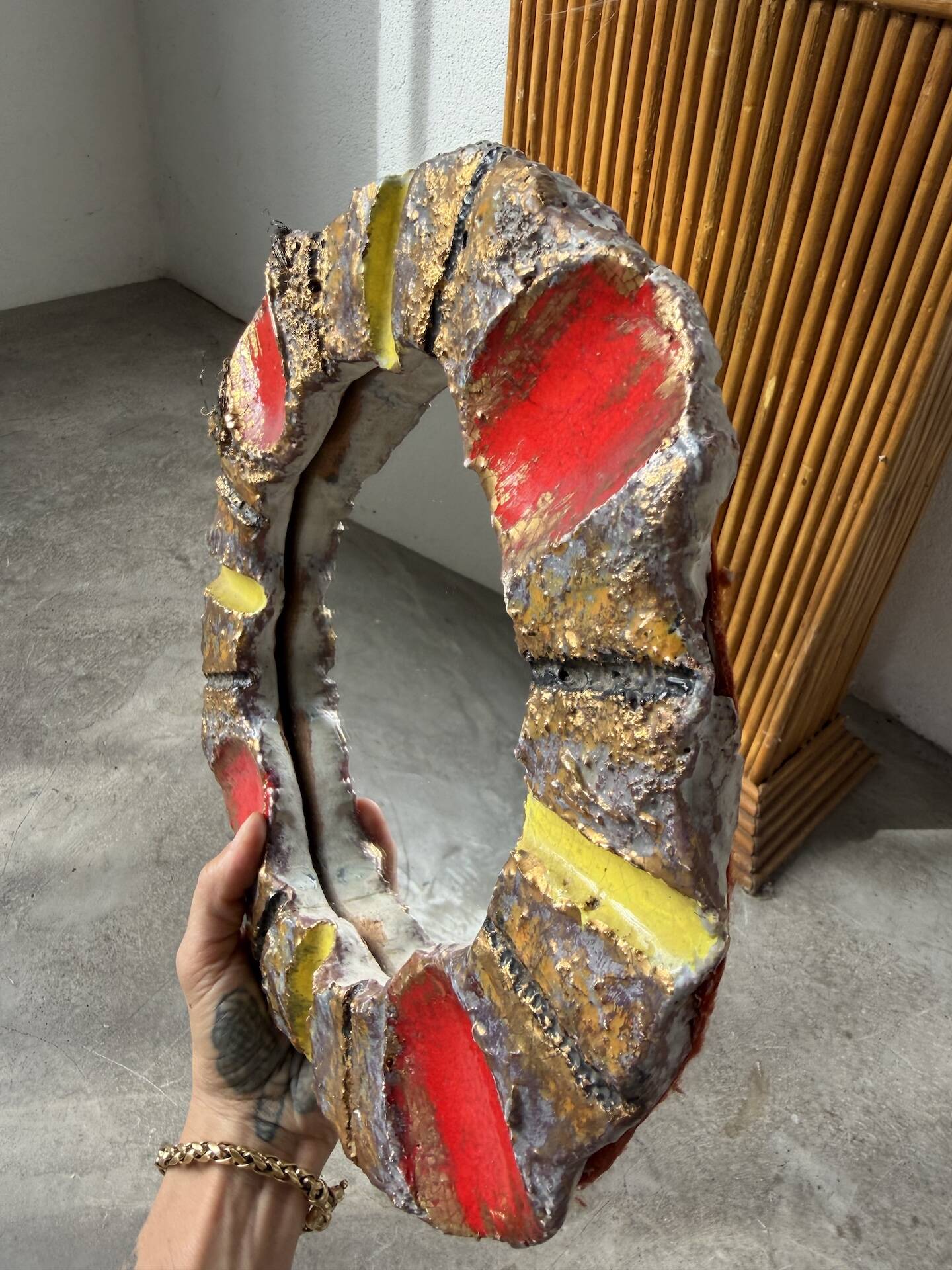 Pair of ceramic mirrors 1950 dlg Mithé