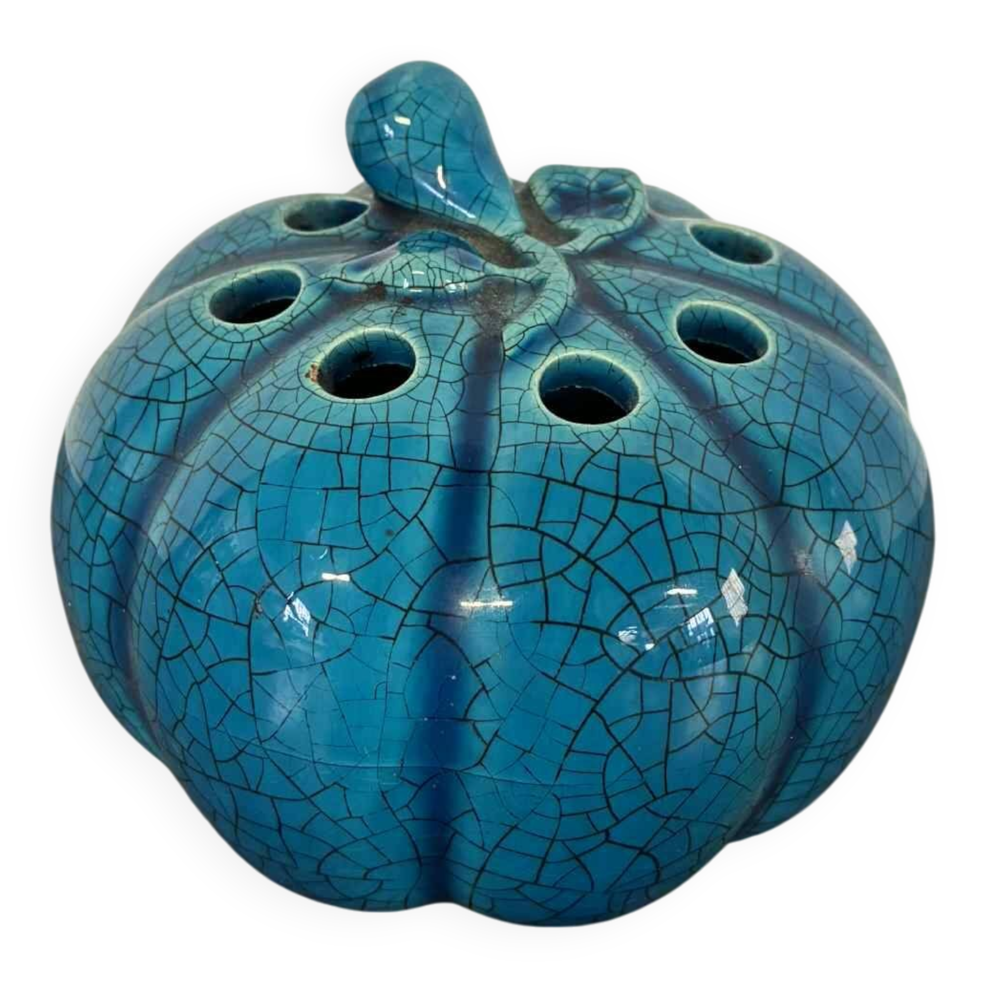 Ceramic pumpkin flower holder