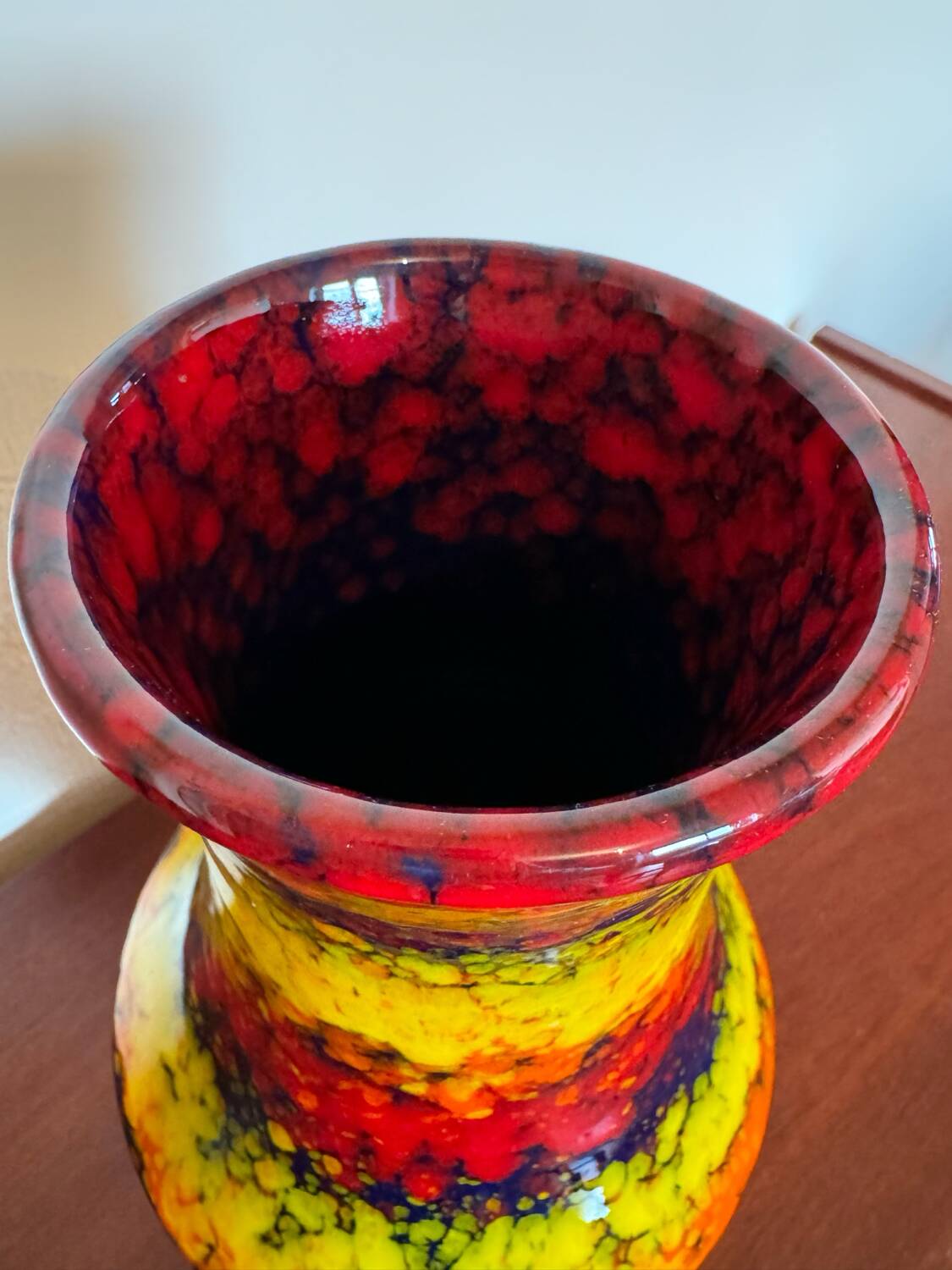 Multicolored ceramic vase from the 60s