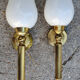 Pair neo classic golden brass sconces 50s