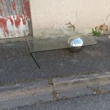 Vintage glass coffee table and metal globe