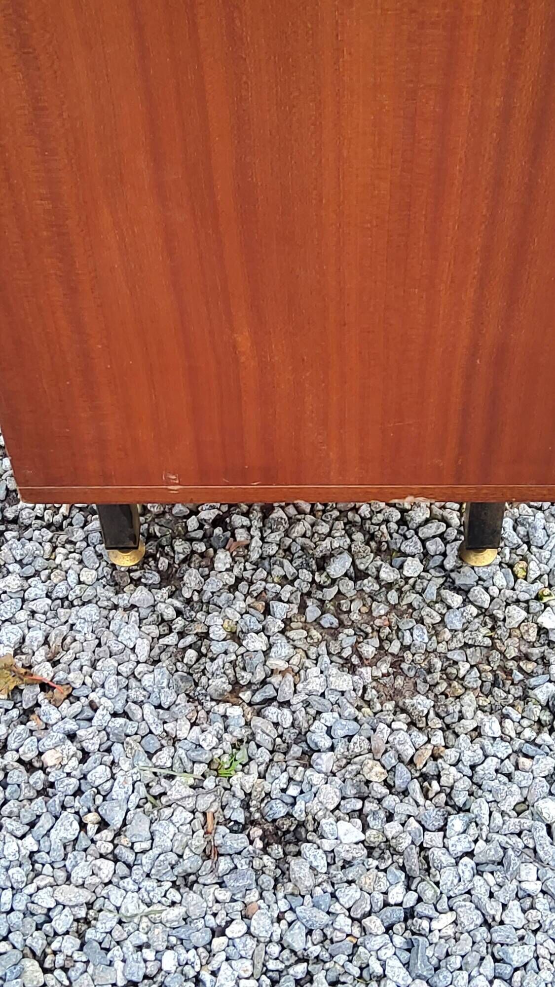 Pair of vintage mahogany sideboards with square metal legs from the 60s