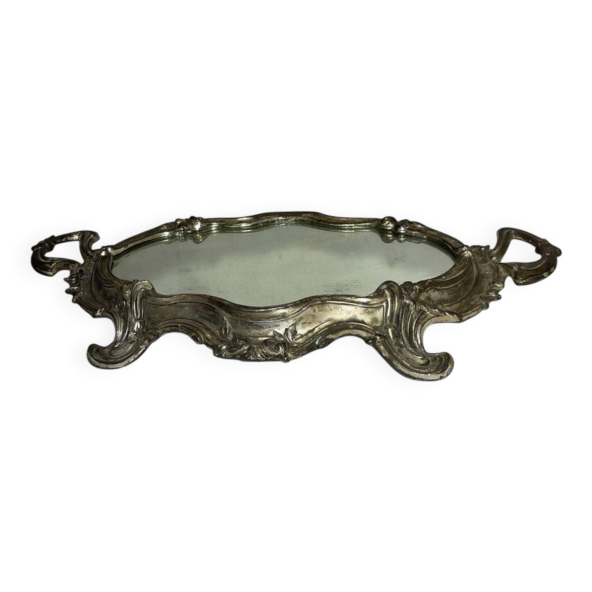Antique mirror centrepiece, Louis XV style — Tray with handles,