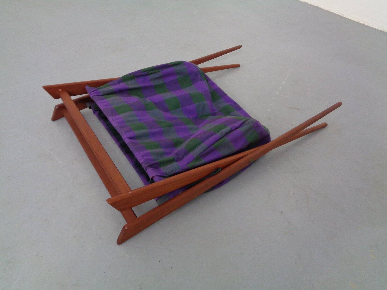 Danish Foldable Teak Magazine Rack, 1960s