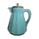Vintage pitcher in blue ceramic and metal pourer