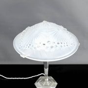 Important Art Deco lamp, nickel-plated bronze, Schneider glass, Fr, c. 1930