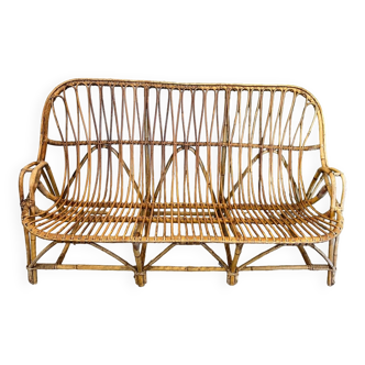 Rattan bench