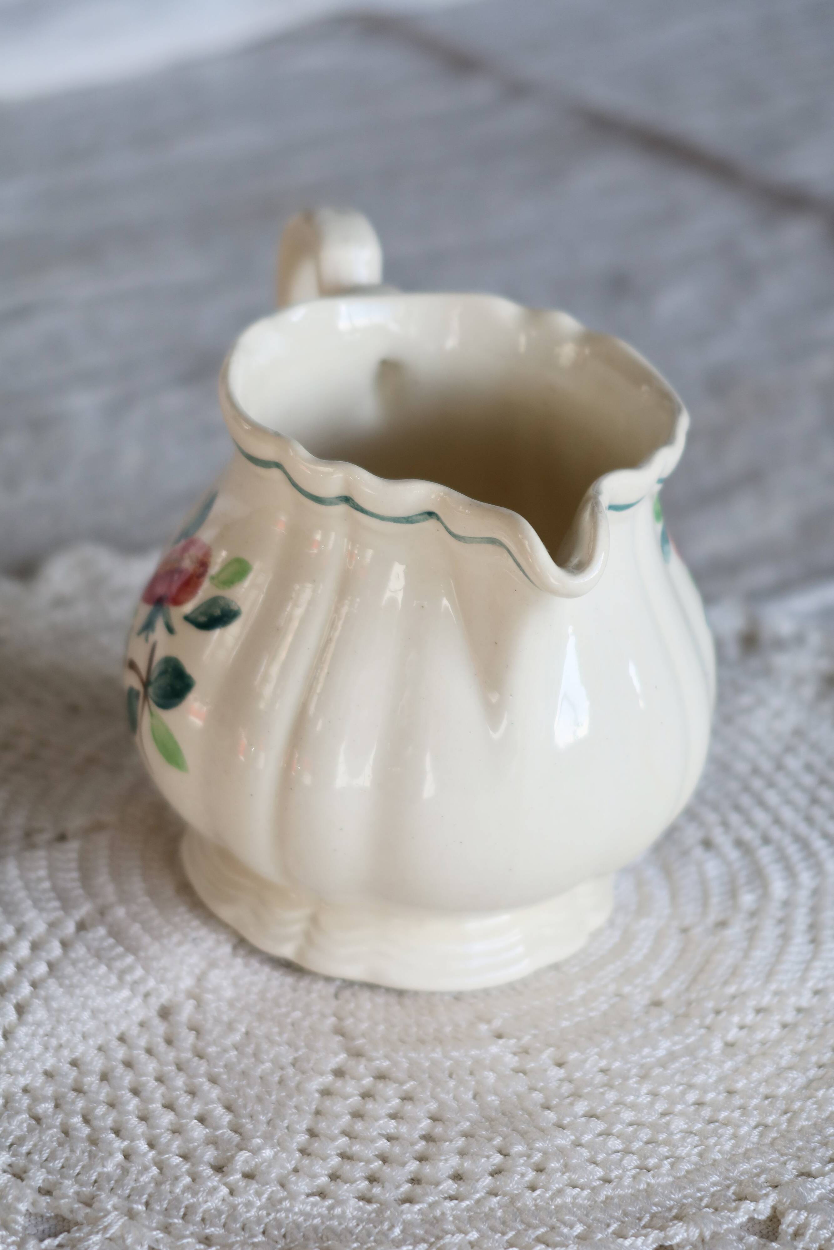 Vintage Sarreguemines “Amazonas” hand-painted milk jug