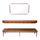 Ensemble d'entrée composé d'un miroir mural, d'une console en noyer et d'un banc par Brugnoli, Italie