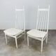 2 Scandinavian slatted chairs, white, from the 1960s.