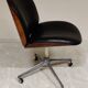 Black leather desk chair by Ico Parisi for MIM Roma