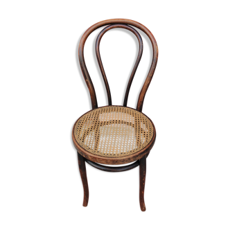 Bistro chair in curved wood and cannage / vintage years 30-40