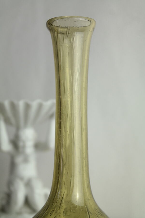 Paire de soliflores en verre soufflé bullé biot vintage
