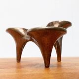 Vintage German brutalist metal candlestick by Harjes.