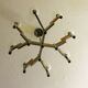Italian 8-arm brass and glass chandelier by Sciolari, 1970s